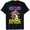 JUST A GIRL WHO LOVES ANIME AND RAUnisex T Shirt Funny Anime Art for Women Teen Girls AnimeLover Tee Cartoon Unisexga Novelty Apparel