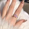 Fashion Sweet Cool Pink Heart Opening Ring Women Girls Y2K Adjustable Female Temperament Personality Finger Ring Jewelry Gifts