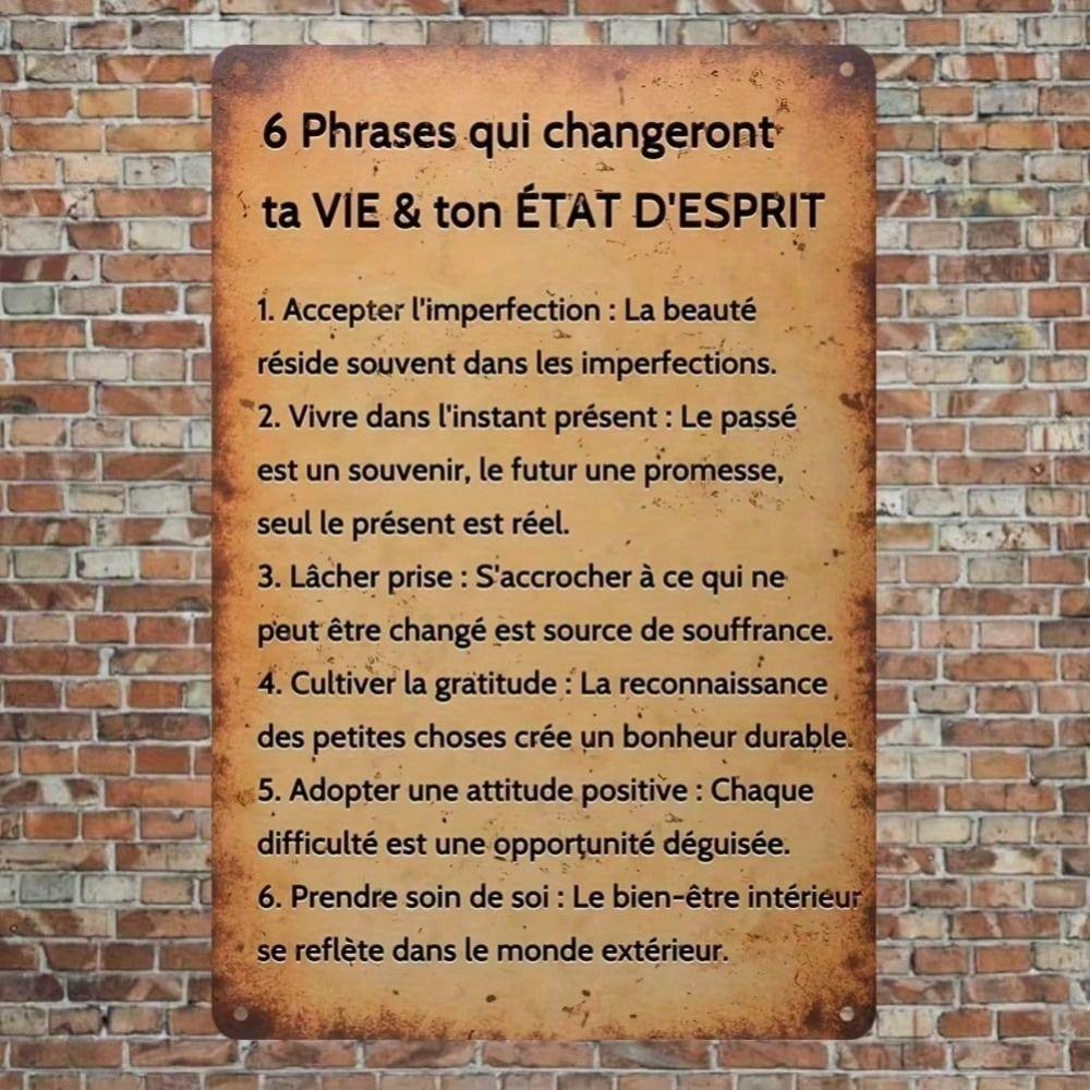 Vintage French Quote Metal Poster Wall Art for Home Garage Cafe Gift