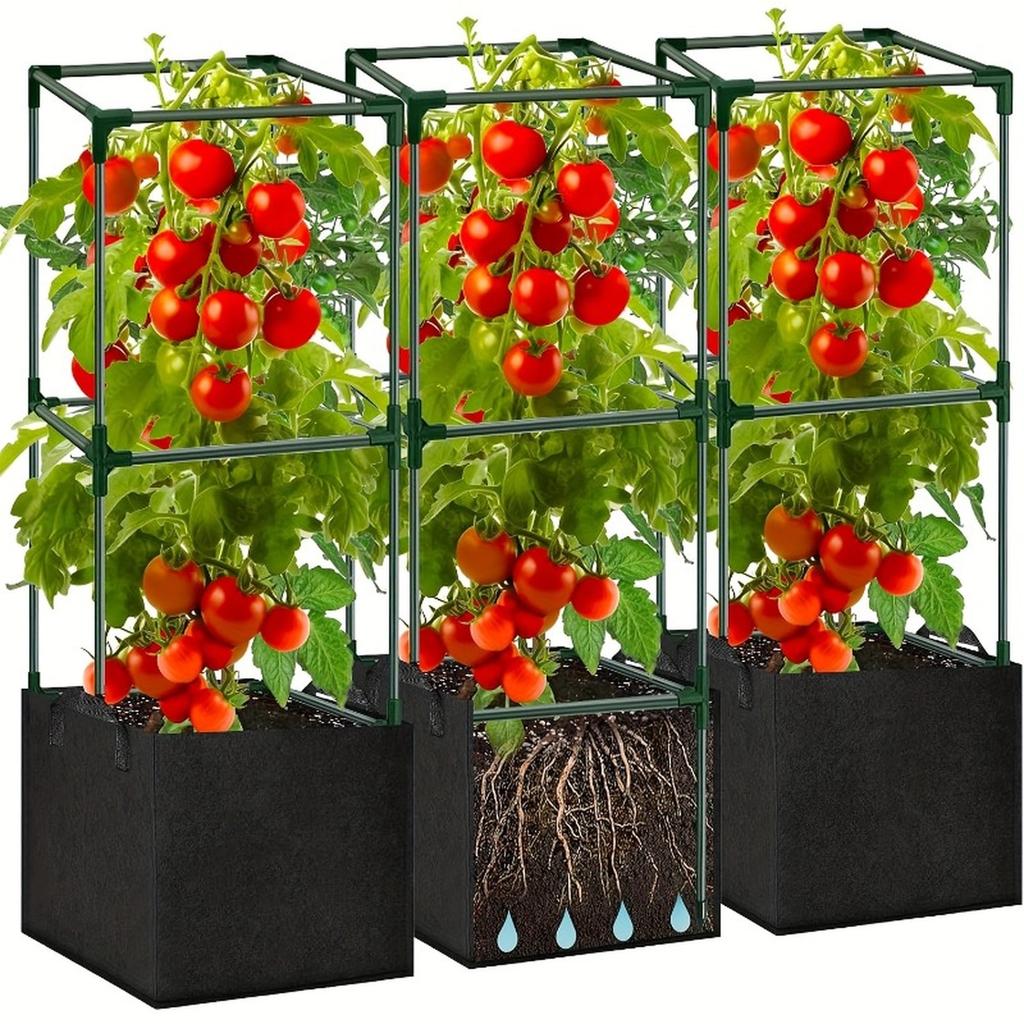 3-Pack 26.5L Breathable Gardening Bags Lightweight, For Indoor And Outdoor Getables And Flowers • Traditional , Non-Woven Material