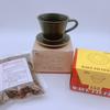 Kalita MI155 Coffee Bean Kalita Mino Ware X Wave Dripper Ceramic Coffee Coffee Set Made In Japan Coffee 50 Paper Set (1-2 Cups), (Sand Black, Beans,