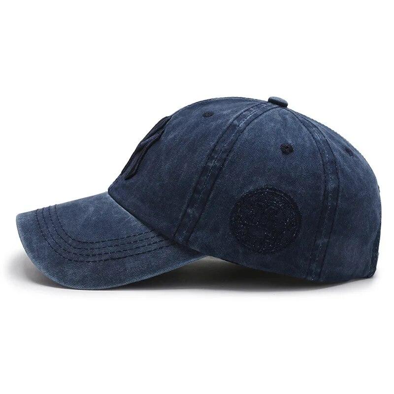 Hat Women's Korean Version Cap Soft Top Washed Distressed Baseball Cap Fashion Casual Men's Embroidery Sunshade Sunscreen Hat