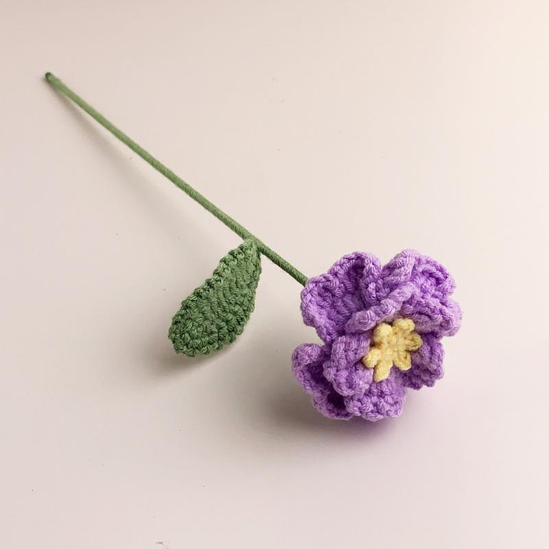 

Peony Crochet Flower Bouquet Creative Knitted Flowers Knitting Flower Handwoven Plant Home Decor Gift фиолетовый
