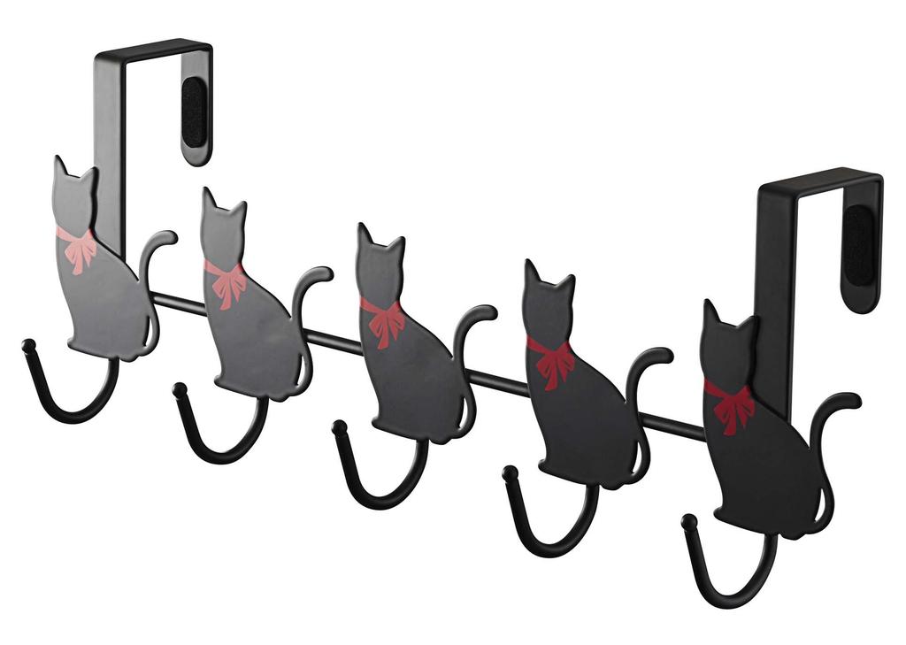 Yamazaki Industries Door Hanger Cat Horizontal Black 7935 Design, 5-Tier, Type,