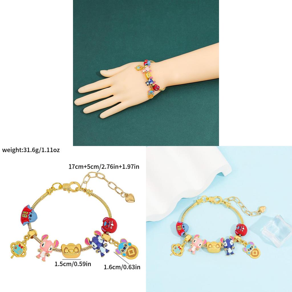 Stitch Cartoon Bead Bracelets For Kids And Adults Handmade Jewelry Gift Idea