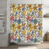 Psychedelic Shower Curtain Bohemian Floral Peace Sign Design Durable Polyester Fabric for Bathroom Decorations (Multicolor)