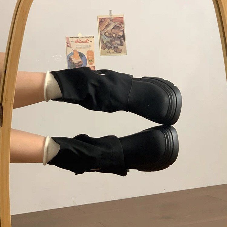 

Британский стиль короткие ботинки 2025 осень и зима новые ретро увеличивающие рост ботинки Мартин женские модные круглые ботинки 40