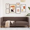 VidaXL 3-seater Chesterfield Sofa Brown Faux Leather, Sofa, Living Room Sofa, Three-seater Sofa, Upholstered Sofa, 372668