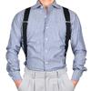 Vintage 2.5cm Wide Suspenders For Men Women Adjustable Elastic Cross Back Trouser Braces With 2 Clips Straps