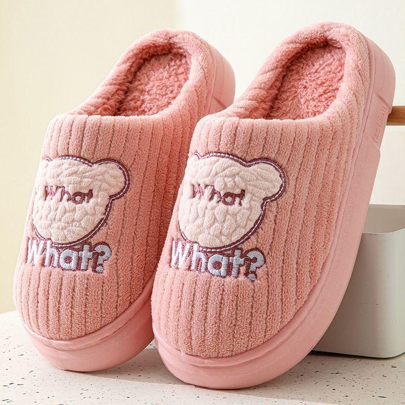 Men's Winter Cotton Slippers - Cozy Indoor, Anti-Slip, Thick Sole, Velvet-Lined, Warm Furry Design for Couples