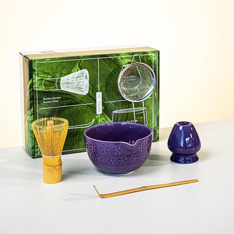 1/2pcs Traditional Japanese Matcha Bowl and Whisk Holder Tea Bowl with Pouring Spout for Office Table Tea Ceremony Party Gift