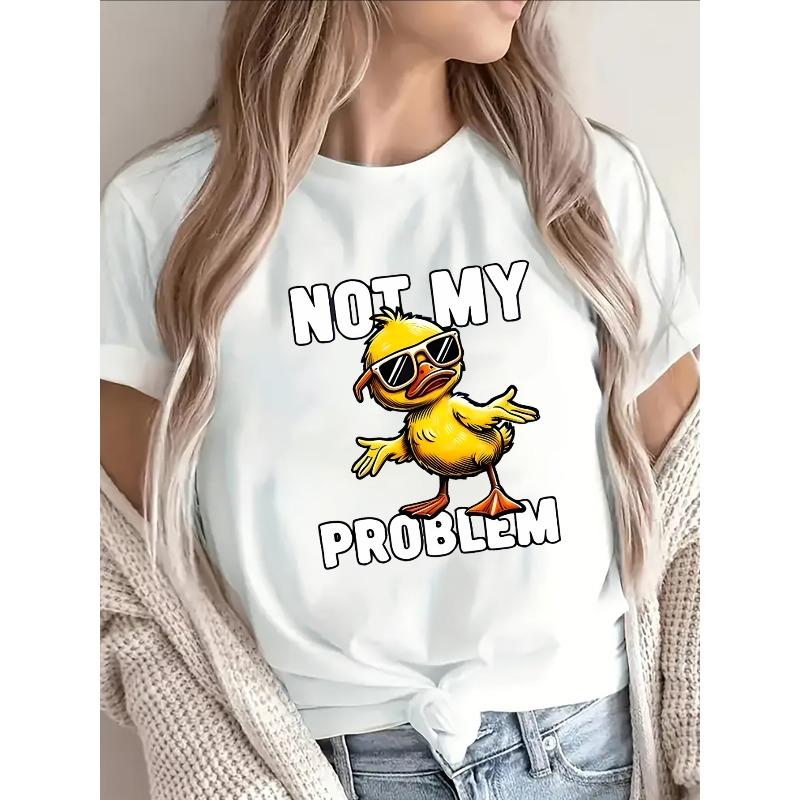 

T-Shirt for Women, Polyester Short Sleeve Tee, Casual Fun Statement Top for Casual Attire, Lightweight and Durable Design, Perfect for Home S белый
