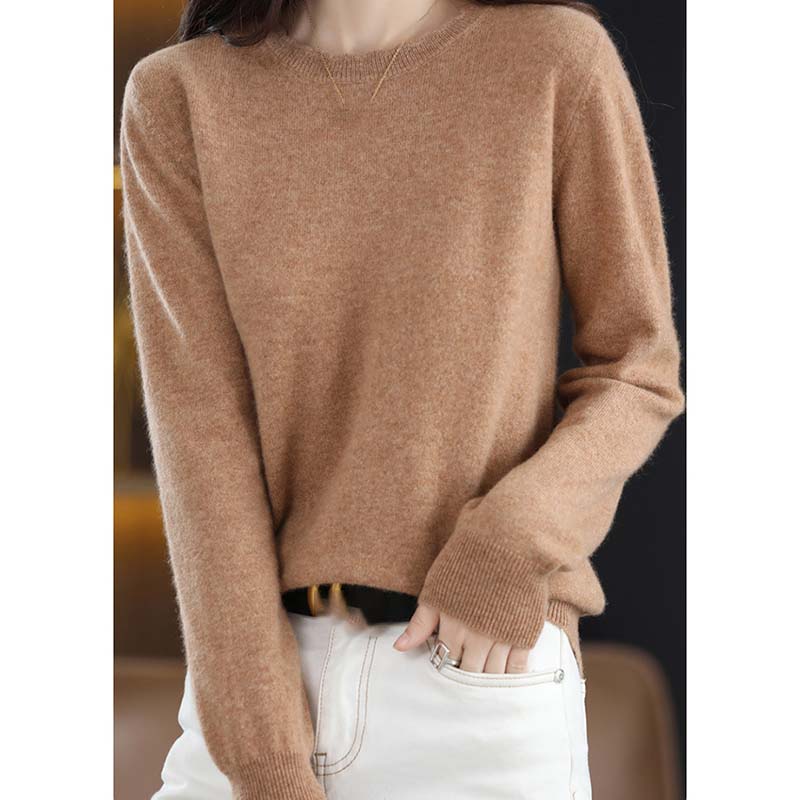 Women's Fashion Sweaters Casual Solid Color Print Autumn Winter Long Sleeve O Neck Loose Pullovers