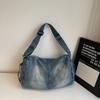 Geantă Crossbody din Denim Femei Geantă de Umăr Retro Capacitate Mare Geantă de Călătorie