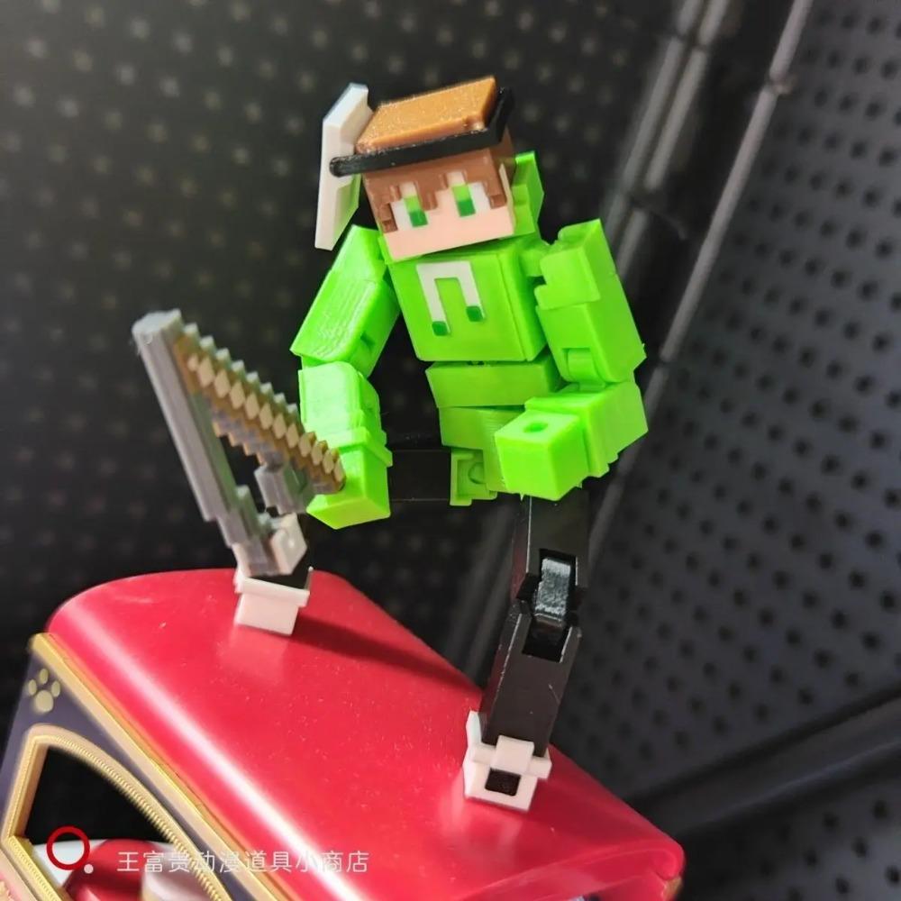 3D Printed MC Muffin Squad Multi-articular Annoying villagers Zombie Mobile Assembled Finished Model Toys