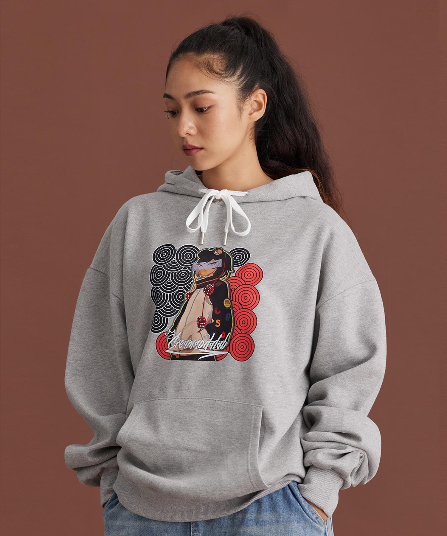 Cream Soda Lab Dice Girl Hoodie Grey M