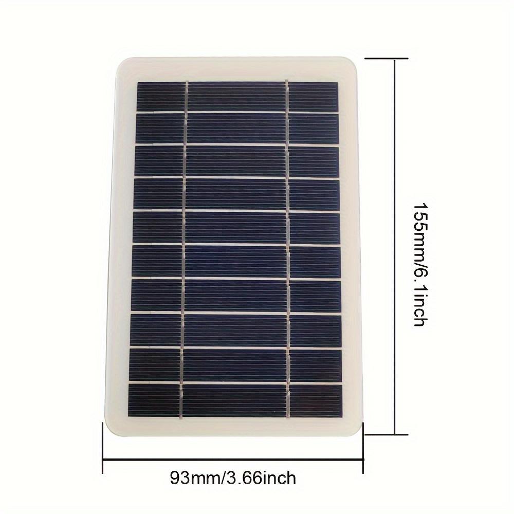 4W 5V Small Solar Panel with USB, DIY Monocrystalline Silicon Solar Cell, Waterproof Camping Power Bank