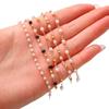 50cm Brass Copper Chain with Gold Plated Pearl Beads Charms for DIY Jewelry