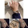 Good Luck Letter Geometric Alloy Bracelet For Women With Electroplating And Hip Hop Style For Travel Gift