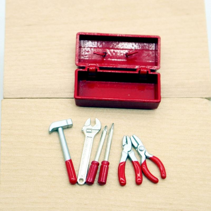 Miniature Gardening Tool Set Garden Toolbox for 1/12 Doll House Scene Decoration Craft Model Project Display Accessory