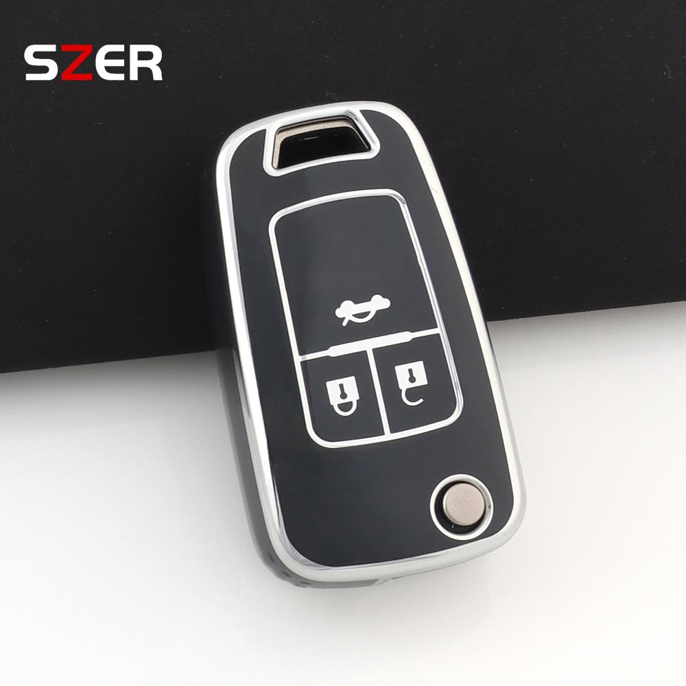 Tpu Style Car Flip Key Case Cover Shell Fob For Chevrolet Cruze Aveo Camaro Epica Lova Sail Spark Opel Astra Corsa 3/4 Buttons