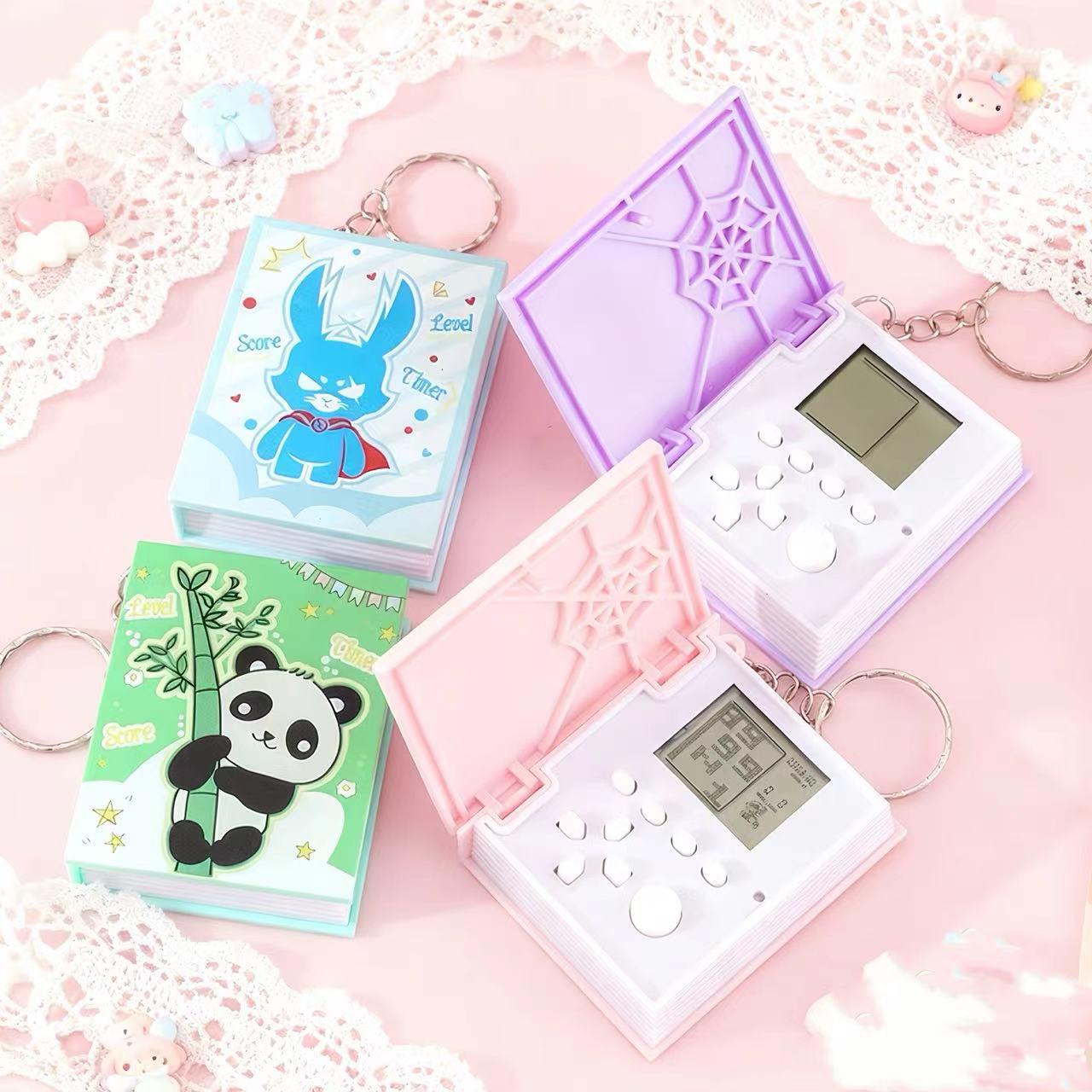 

Handheld Tetris Puzzle Game Console Keychain - Nostalgic Small Gift Macaron Blue