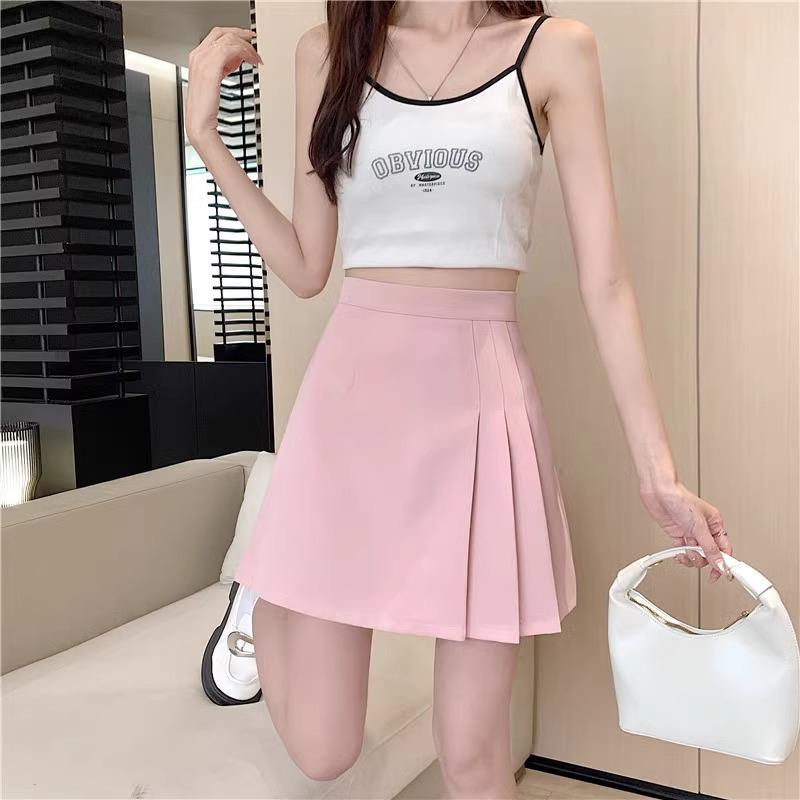 High-Waisted A-Line Pleated Skirt-Shorts for Women - 2025 Spring/Summer Slimming Versatile Style