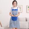 Cute New Home Womens Kitchen Restaurant Bib Cooking Aprons Pockets Striped Apron