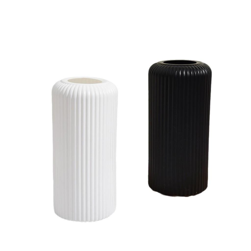 Nordic White Plastic Small Flower Vase - Creative Living Room Decor