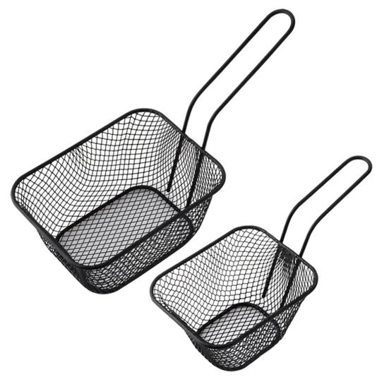 French Fry Serving Basket Mini Chips Deep Fry Baskets Stainless Steel Food Presentation Strainer Ergonomic Grip Fryer Accessory