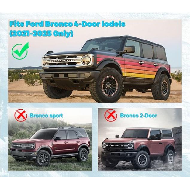 4x Door Grab Handle Pocket Storage Box For 2021-2025 Ford Bronco Accessories