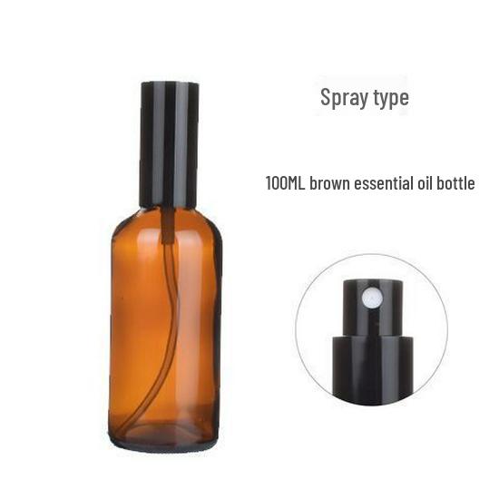 Brown Glass Refillable Spray Bottle - Light-Blocking, Portable, for Essential Oils and Disinfectants.