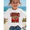 European Sizes A Stylish White Children's Crew-neck Short-sleeve Printed T-shirt Crafted  for Comfortable, Soft, and Skin-friendly Wear.