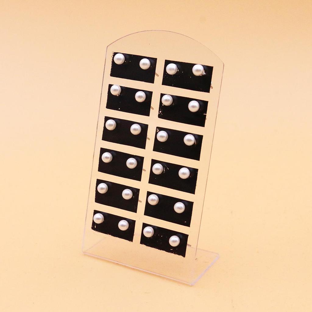 Classic 12-Pair Pearl Stud Earrings Set with Iron Needle