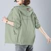 Large Size Sunscreen Clothing Female Mothers Wear Women's Anti-ultraviolet Sunscreen Clothing Cardigan Thin Short Jacket Summer