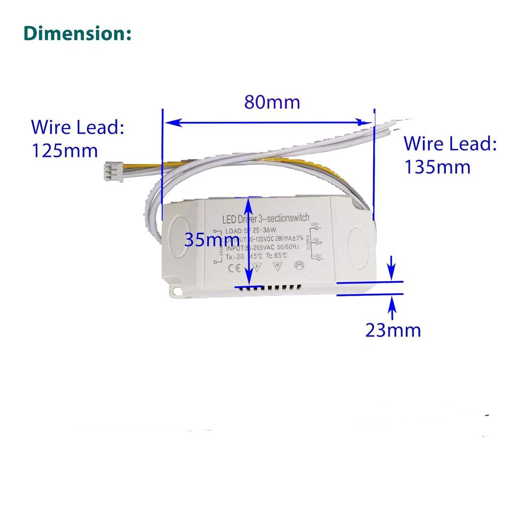 Multi color module light board LED driver power adapter  wide voltage isolation two color LED driver power supply 25 36w