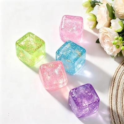 Slow Rebound Ice Cube Squishy Slow Rise Glitter Cube Squeeze Maltose Filling Colorful Cube Fidget Birthday Party Favor