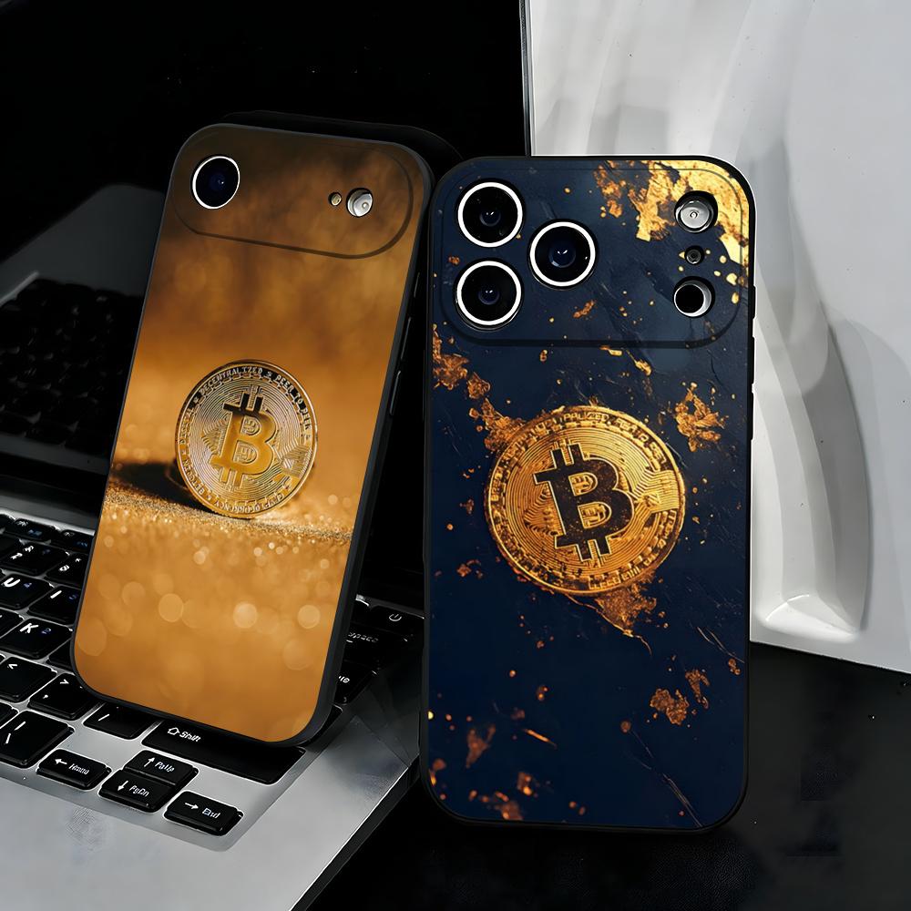 Bitcoin Phone Case For IPhone 17 Air 16 E Pro Max 15 14 13 Mini 12 Pro 11 Max Plus Black Soft Shell