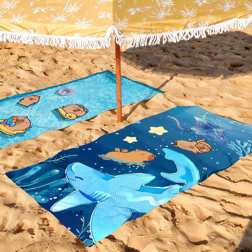 Cartoon cute Capybara Towel Drying Bath Towel Applicable To Light Swimming Camping Yoga Beach Out