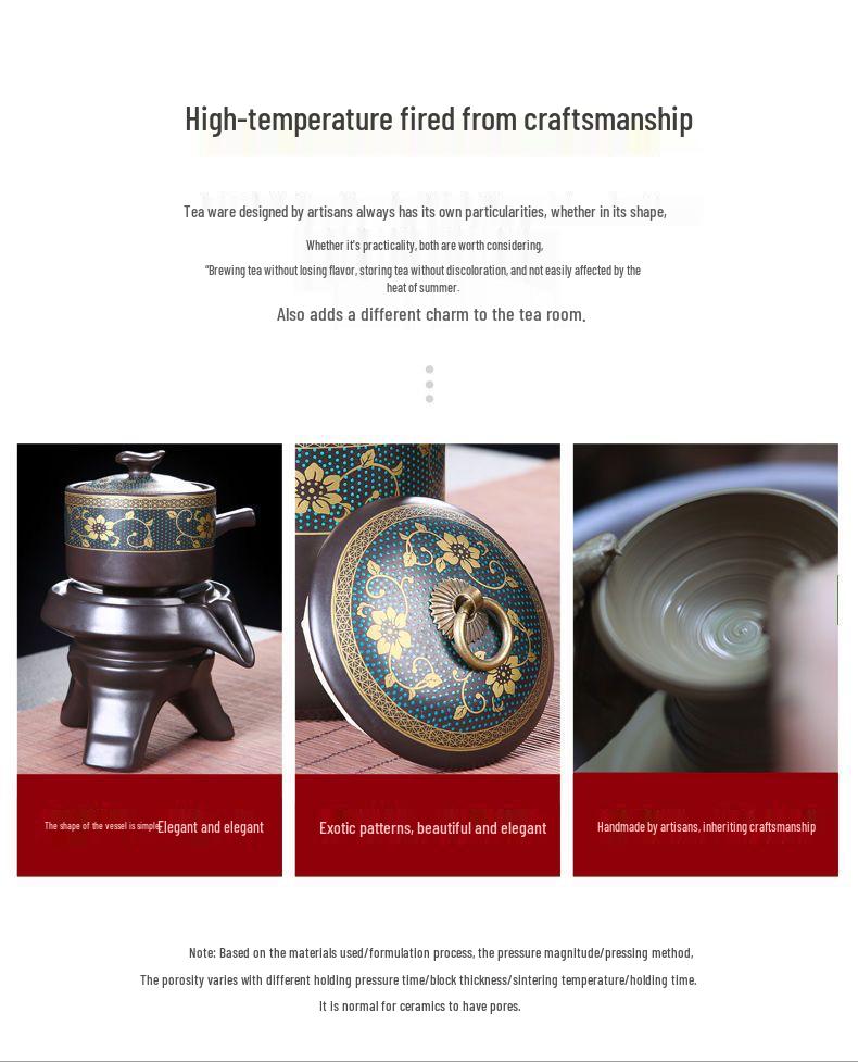Automatic Ceramic Kung Fu Tea Set for Home: Teapot, Cups, Canister, Tray