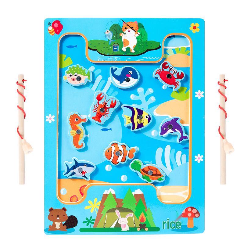 Magnetic Wooden Ocean Fishing Game for Kids - Educational Fun for Boys and Girls