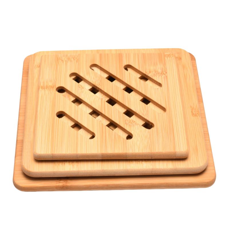 1 Pc Bamboo Kitchen Heat Insulation Pads Square Shape Natural Bamboo Mat for Hot Dishes/Pot/Bowl/Teapot/Hot Pot Holders