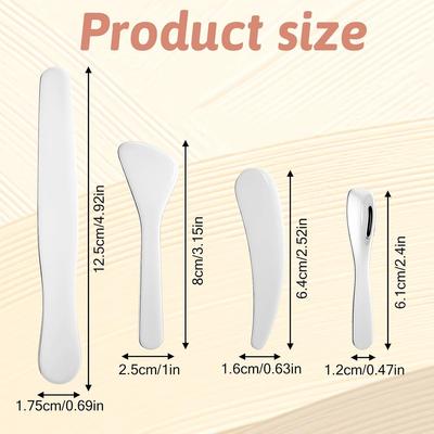 4 PCS Mini Metal Makeup Spatula, 4 Styles Multi-functional Stainless Steel Cosmetic Spatula Reusable Skin Care Cosmetic Spatulas Facial Applicator