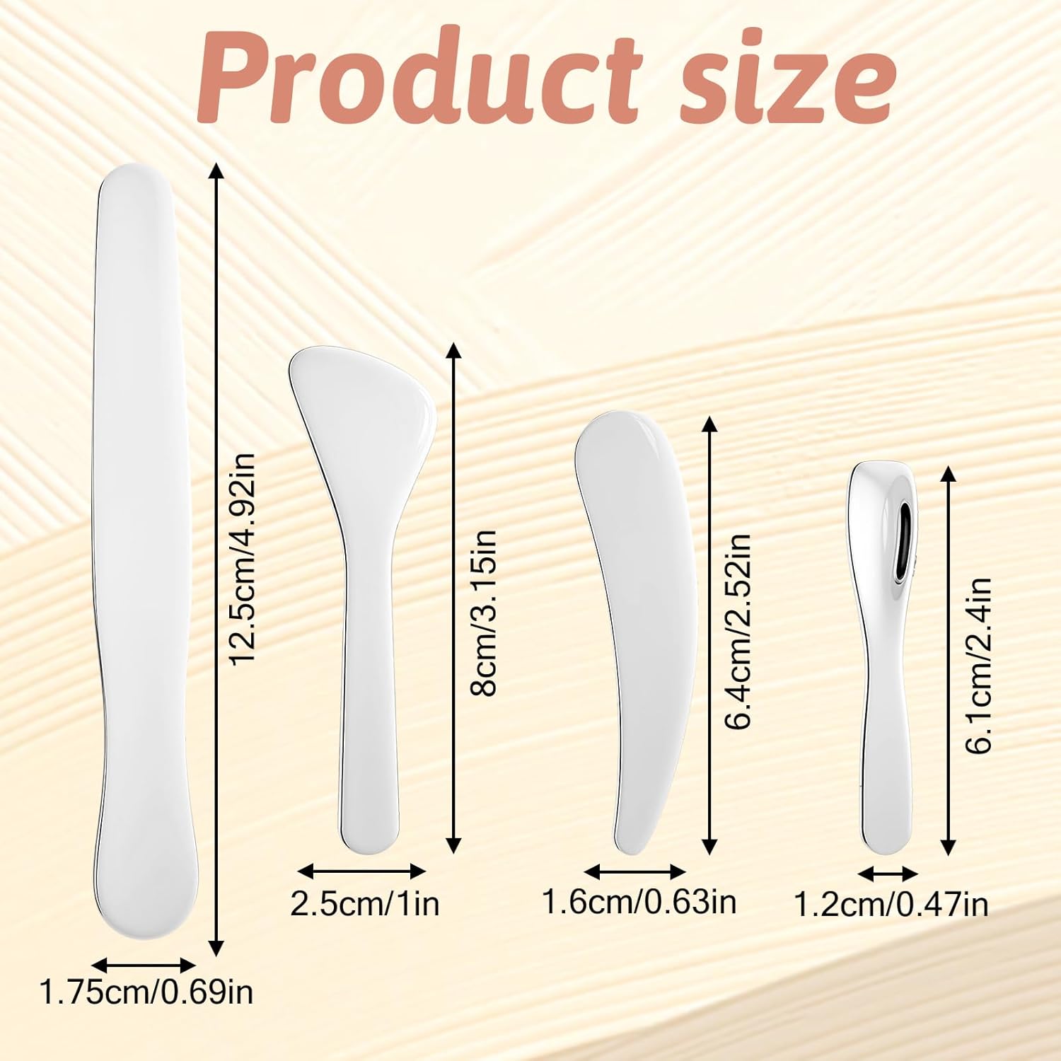 

4 PCS Mini Metal Makeup Spatula, 4 Styles Multi-functional Stainless Steel Cosmetic Spatula Reusable Skin Care Cosmetic Spatulas Facial Applicator