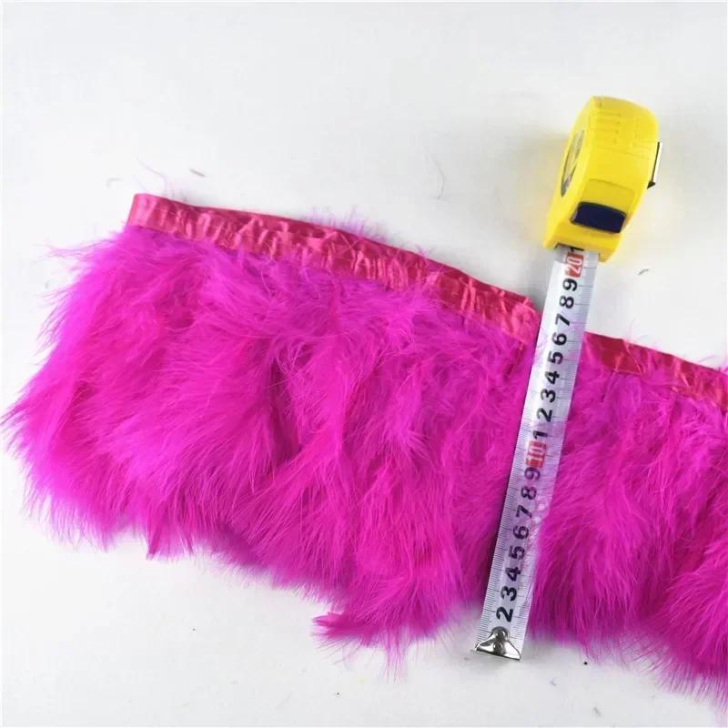 2Yards/lot Natural Fluffy Marabou Feather Trims Fringe 6-8inch Turkey Feathers for Crafts Ribbon Boa Clothing Wedding Decoration