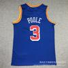 Camisa bordada do Golden State Warriors 3 Jordan Poole Uniforme de Basquete Masculino Feminino Outono Inverno