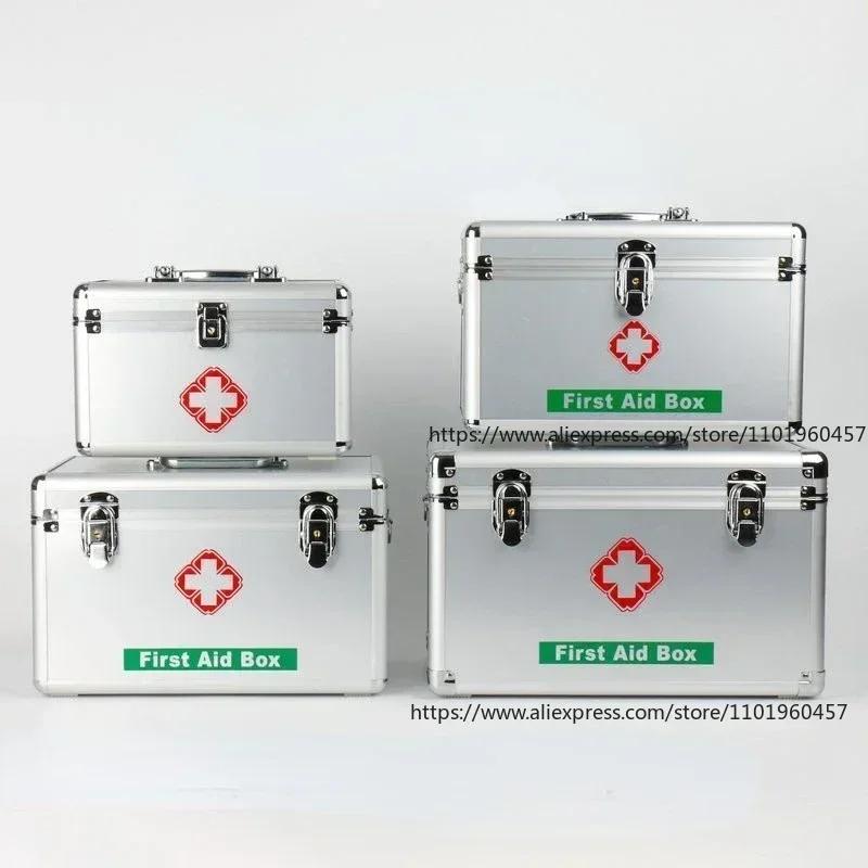 12 Inch Aluminum Alloy Portable Medicine Box Set, First Aid Kit, Outdoor Calls Case, Pill Holder, Pills Organizer, Pills Holder