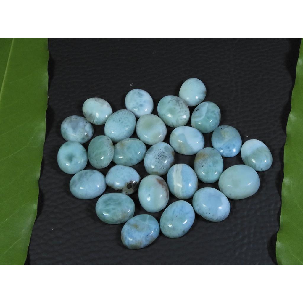 9X11 MM Larimar Pectolite Naturel Ovale Cabochon Pierre Gemme Vrac Lot de 25 Pièces A-413