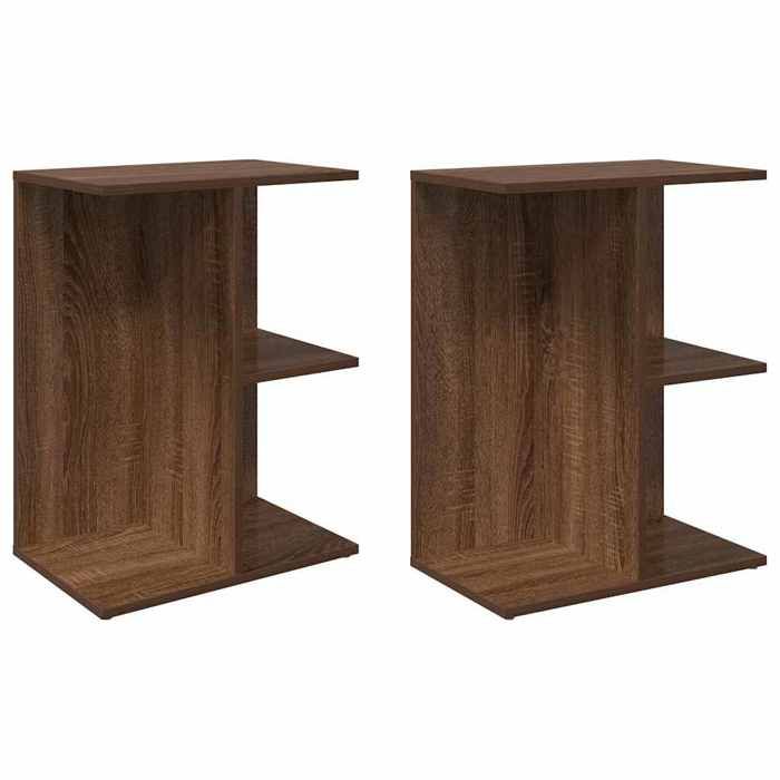 VidaXL Bedside Tables 2 Pcs Brown Oak Engineered Wood, Nightstand, Bed Table, End Table, Bed Cabinet, 858663