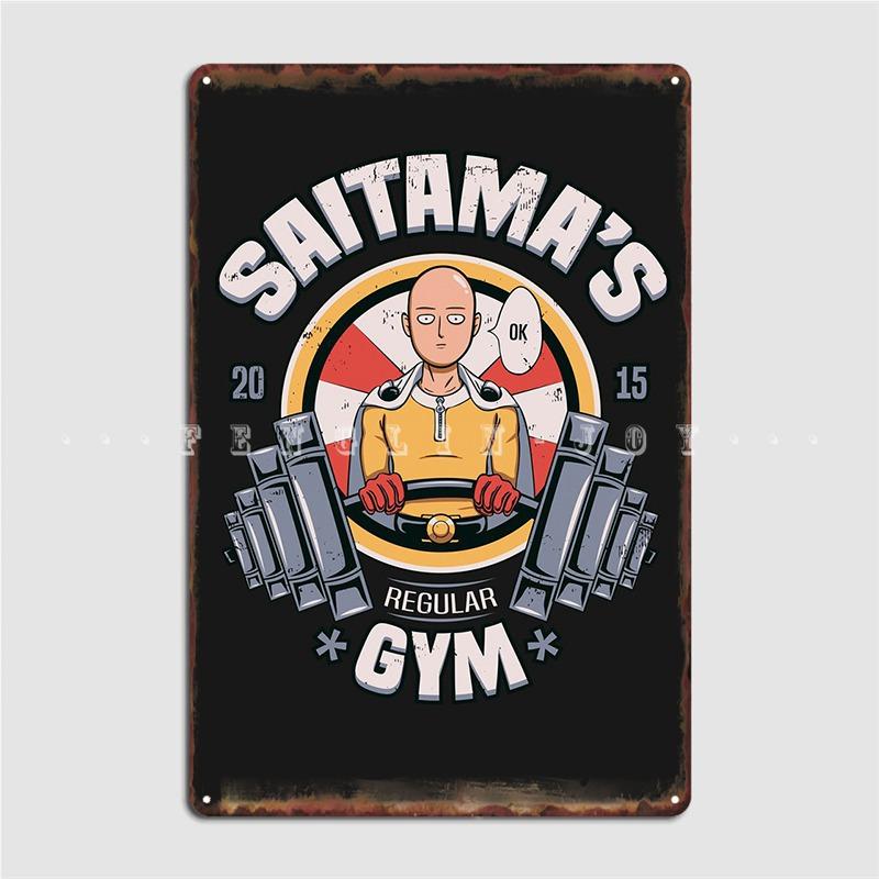 

One Punch Man Сайтама Тренажерный зал Постер Металлическая табличка Клуб Домашний кинотеатр Кастомное украшение для гаража Жестяная вывеска Постеры 20x30cm（7.8x11.8inch）
